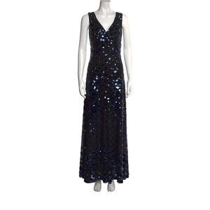 Tory Burch Allover Sequin Dress (gown). Navy. Size 2.